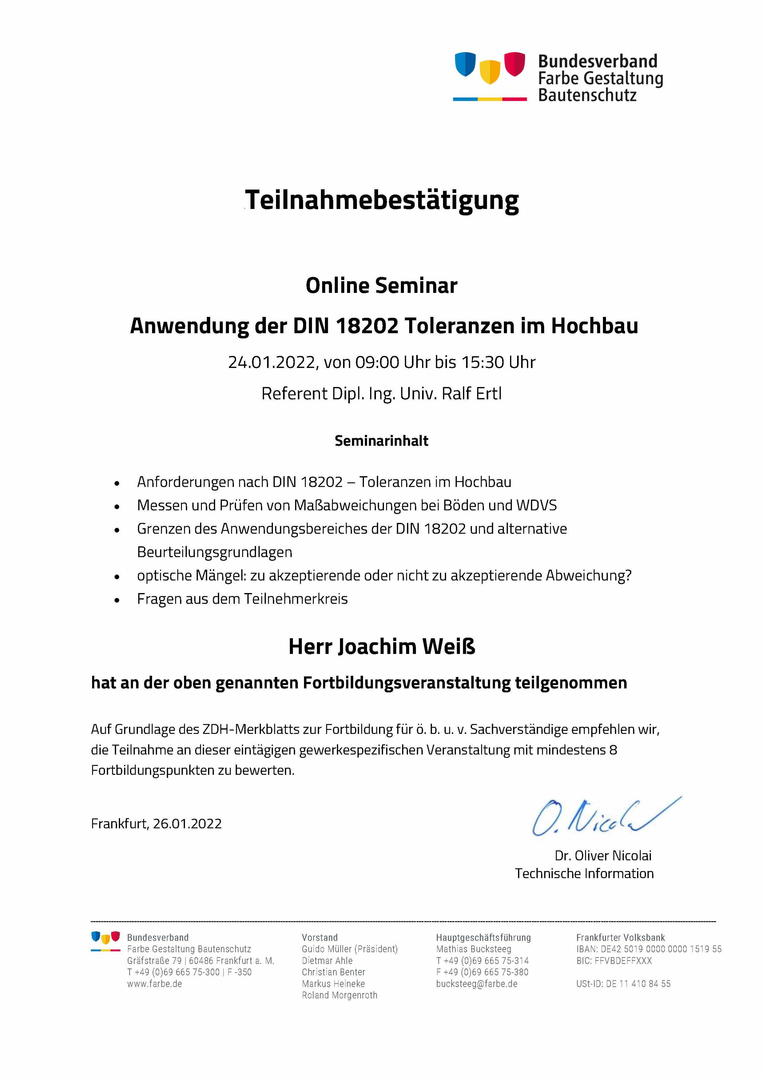DIN 18202 Toleranzen im Hochbau